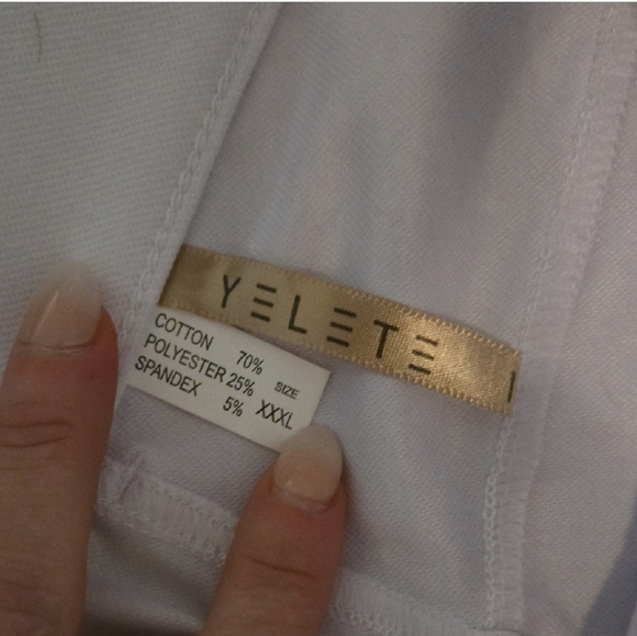 NWT Medium Or Large Yelete White Pants Capri Cropped Stretchy Spring Summer - Picture 2 of 2